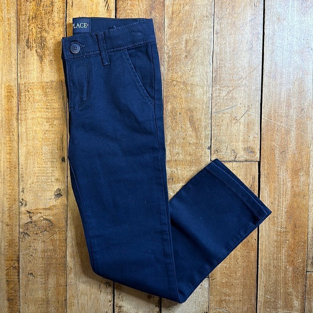 Girls size 6 Slim Place uniform skinny chino pants new navy blue uniform pants
